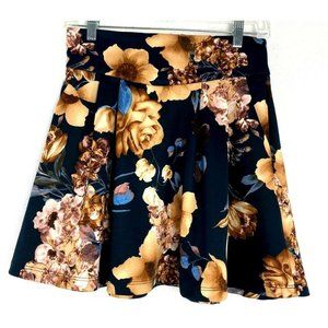 Potter's Pot Women Floral  Casual Short Skirt Sz: M  Back Zip , Pockets USA MADE